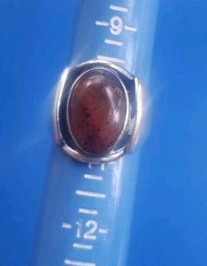 Vintage Sterling Silver 925 Ring with Amber Gemstone. Size 10 - Picture 1 of 5