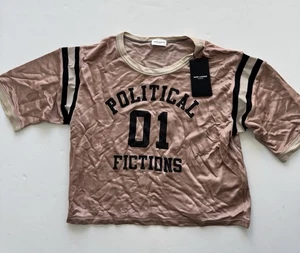 T-shirt Saint Laurent Saint narrativa politica ritagliata XL - Foto 1 di 6