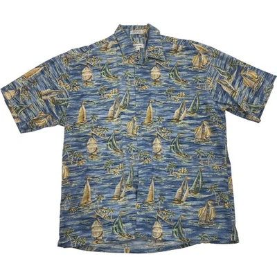Pierre Cardin Casual Shirt Nautical Beach Graphics Blue Mens L - Image 1 of 4