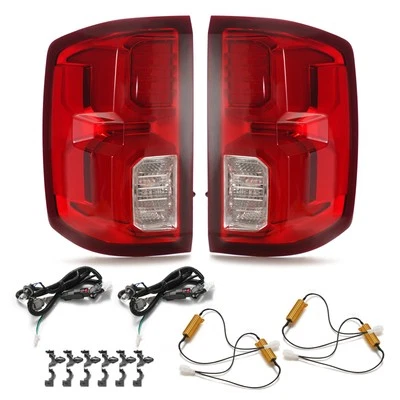 [Halogen Upgrade To LED] For 2014-2018 Chevy Silverado 1500 Red Tail Lights Pair - Image 1 of 4