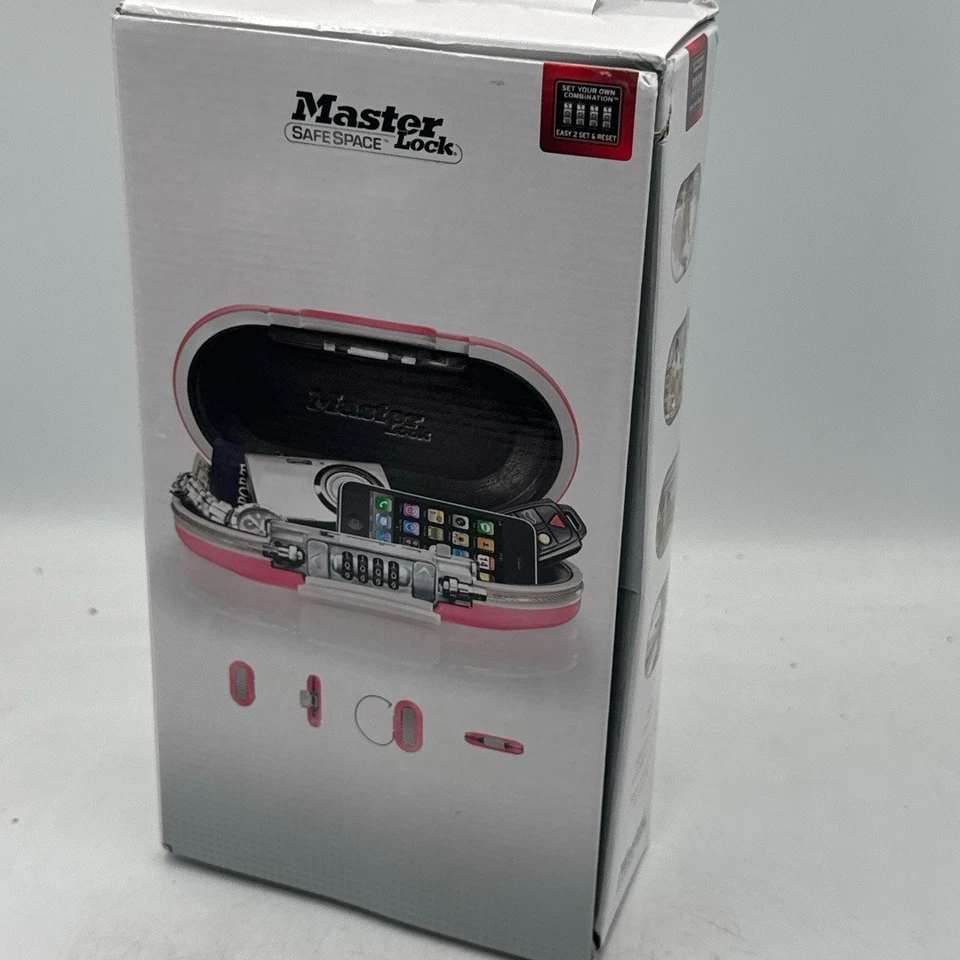 Master Lock SafeSpace Portable Safe Pink 5900DPNK Resettable Combination Water R