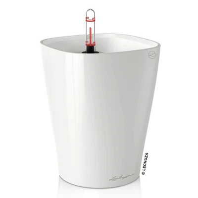 LECHUZA® Pflanzgefäße DELTINI Weiß hochglänzend All-in-One - Bild 1 von 3