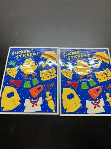 Lot of 2 Vintage Slicker Stickers Sheets Hallmark Duck Raincoat 1985 W27 - Picture 1 of 5