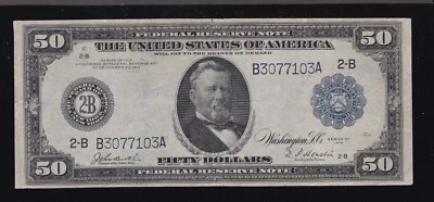 US 1914 $50 FRN New York Note FR 1030 VF-XF (103) - Image 1 of 2
