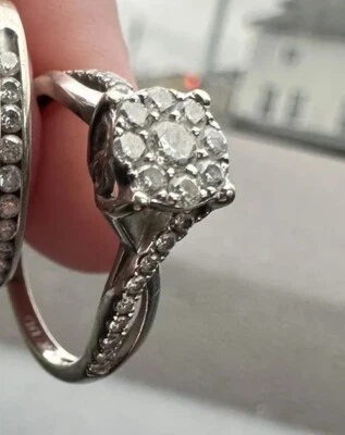 Только обручальное кольцо!  Белое золото и бриллианты размер 8...10 карат - Изображение 1 из 4