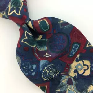 VINTAGE STRUCTURE USA TIE ABSTRACT Maroon Dark/Gray Silk Necktie Mens Ties I13-4 - Picture 1 of 3