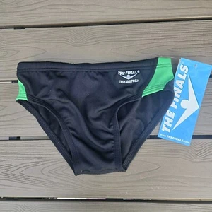 The Finals Swerve Splice Green/Black Splice Racer Briefs, Boy Sz 22, NEW - Picture 1 of 2