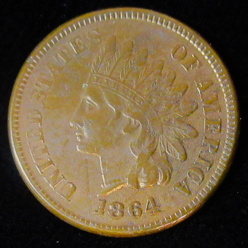1864-L on Ribbon Indian Head Cent. RARE! High Grade - Image 1 of 2