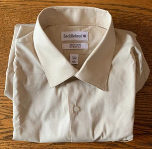 Men's NWOT Saddlebred Stretch L/S Light-Brown Button Front Shirt - L (16-16-1/2) - Picture 1 of 3