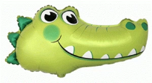 CROCODILE FACE 31” SUPERSHAPE FLEXMETAL JUNGLE BIRTHDAY PARTY BALLOON!