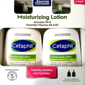 Cetaphil Moisturizing Lotion for Dry to Normal Sensitive Skin 2 x 20 Fl Oz - Picture 1 of 3
