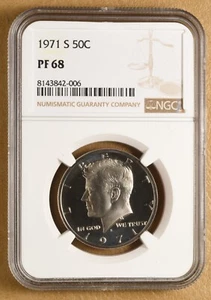 1971 S Proof Kennedy Half Dollar NGC PF68 - Picture 1 of 2
