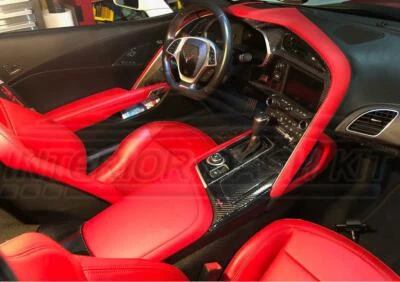 TABLERO INTERIOR DE FIBRA DE CARBONO REAL PARA CHEVROLET CORVETTE C-7 2014 2015 2016 Foto 1 de 4