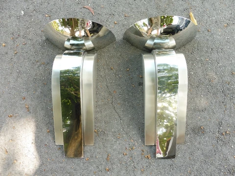 UNBELIEVABLE POST MODERN MONSTER SIZE SPACE AGE FUTURISTIC CHROME SCONCES Cover