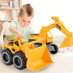 Kids Construction Vehicle Excavator Bulldozer Loader Boys Girls Car Toy New - Picture 1 of 9