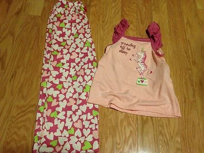 NEW Gymboree Prancing Off to Sleep Zebra Heart Pink Green Pajamas Gymmies XS 4 - Image 1 of 3
