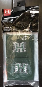Under Armour Wristbands Sweatbands University Of Hawaii Wrist Band UA Green New - Picture 1 of 4