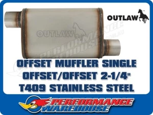 Outlaw T-409 Stainless Steel Offset Muffler Offset/Offset 2-1/4" Performance - Picture 1 of 2