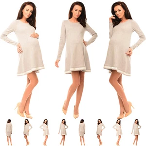 Purpless Maternity Asymmetric Pregnancy Top Tunic Mini Dress with Bow 6218 - Picture 1 of 7
