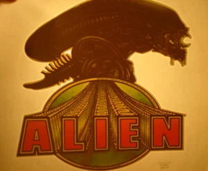 ALIEN VINTAGE 1970's HEADSHOP SCI FI MOVIE IRON ON TRANSFER -NICE, B-25 - Picture 1 of 2