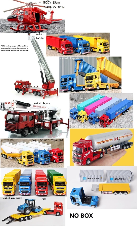 1/64 UH60 helicopter fire engine vehicle,JB dump ,container,powder tanker truck - Image 1 of 1