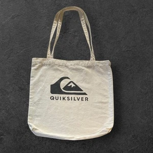 Quiksilver Cotton Polyester Canvas Tote 41 x 37cm Reusable Washable Logo Natural - Imagen 1 de 6