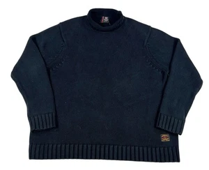 Vintage Polo Jeans Stehkragen Pullover Herren Large schwarz Rippstrick Ralph Lauren - Bild 1 von 7