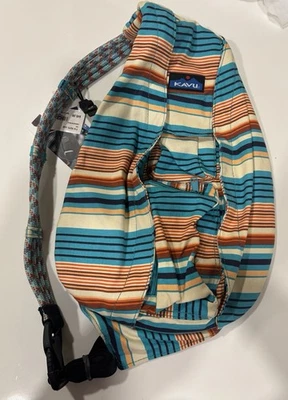 Bolso Bandolera KAVU Cuerda F19, Turquesa/Rojo Oscuro/Naranja Rayas Nuevo con Etiquetas, Excelente Regalo 🎁  Foto 1 de 4