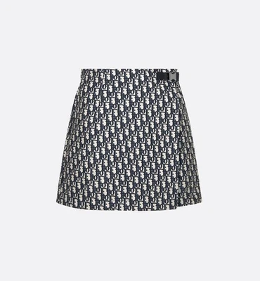 Christian Dior Monogram Oblique Motif Skort Skirt Technical Jacquard Blue Size M - Image 1 of 4