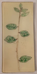 John Derian Signed Rectangular Handblown Decoupage Glass Art Plate - Picture 1 of 6