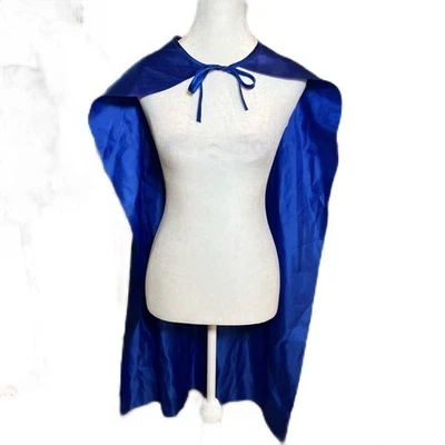 Royal Blue Costume Cape Superhero Tie On Neck Party Cosplay - Image 1 of 2