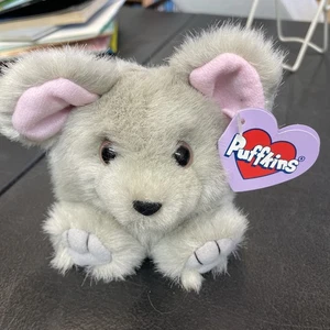 Vintage Puffkins GRAY MURPHY THE MOUSE 4" Plush STUFFED ANIMAL Toy 1990's - Picture 1 of 1