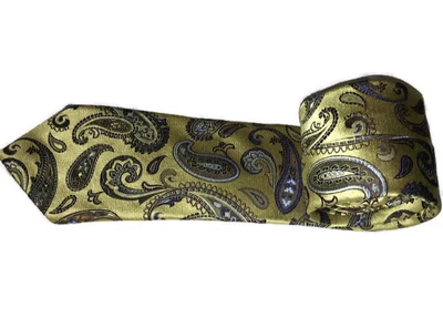 Corbata XMI Platino 100% Seda Oro Paisley Foto 1 de 4