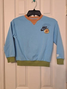 Sudadera de baloncesto NIKE para niños azul claro 2 caras colorida gráfica Nike talla L/7  - Imagen 1 de 6