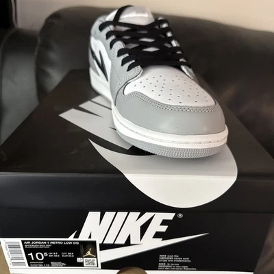 Nike Air Jordan 1 Retro Low OG Barons White Black Grey CZ0790-110 Men Size 10.5 - Image 1 of 4