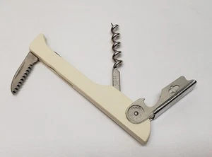 TORNILLO DE CORCHO CAMARERO Barra Llave Botella Abridor de Botellas de Vino y Removedor de Gorras Estilo Abrazador Marfil - Imagen 1 de 3