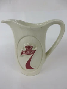 Vintage 70er Jahre Seagram's 7 Keramik Krug Elfenbein Weiß Bar keine Risse oder Chips - Bild 1 von 3