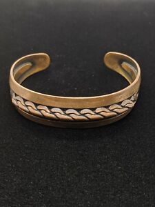 Artisan Copper Tone Chain Open Cuff Bracelet