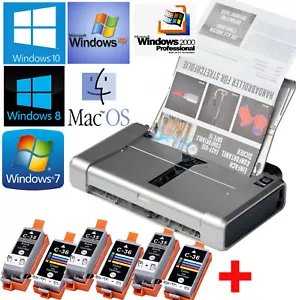 Small & Mobile Printer Canon Pixma IP100 For Win 2000 XP 7 8 10 11 +3 Sets Color - Picture 1 of 1