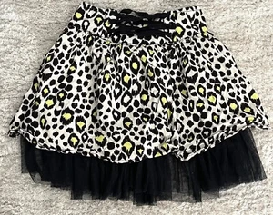Disney D-Signed Leopard Skirt Black & Neon Yellow ~ Tulle Girls Size XS - Picture 1 of 2