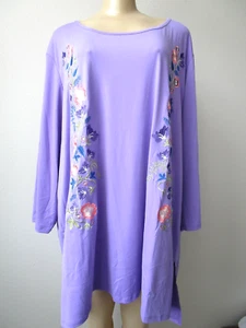 Antthony Original Purple Embroidered 3/4 Sleeve Tunic Top Size 3X - NWT - Picture 1 of 10