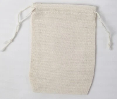 Mini Muslin Double Drawstring Bags Made in the USA - Image 1 of 4