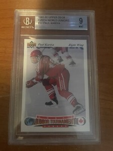 1991 Upper Deck Czech World Juniors #50 Paul Kariya Rookie Card Beckett 9