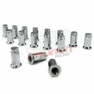 16 Flat Lug Nuts 12x1.5 17mm Hex Chrome RZR XP1000 S 900 Maverick X3 Pioneer - Picture 1 of 8