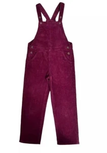 H&M Girls Maroon Corduroy Overalls Size 7 - Picture 1 of 5