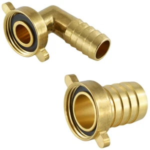 2/3 Schlauchtülle mit Flügelüberwurfmutter flach dichtend MessingGewindefittinge - Bild 1 von 12