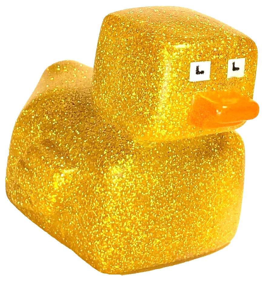 ENVÍO GRATUITO - CUBO PIXELADO BRILLO DORADO CRUCERO GOMA PATO 2" CRUCERO PATO Foto 1 de 1