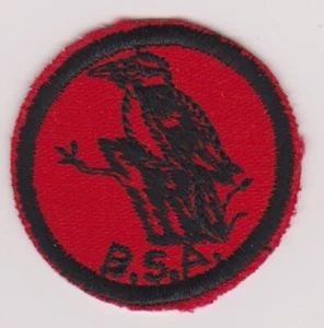 PATROL MEDALLION S-5 WOODPECKER RED TWILL WHITE GLUE or PASTE BACK 1953-68 - Picture 1 of 1