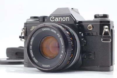 【EXC+5 w/ strap】 Canon AE-1 35mm Film Camera Black FD 50mm f/1.8 S.C. from JAPAN - Image 1 of 4