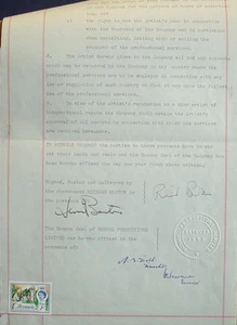 RICHARD BURTON - CONTRACT - SIGNED - 1962 - ELIZABETH TAYLOR - CLEOPATRA - Picture 1 of 2
